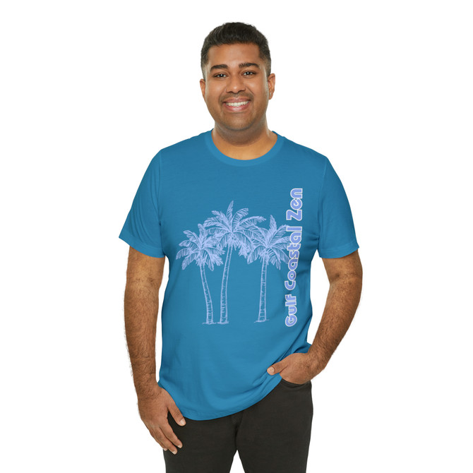 Gulf Coastal Zen Forgotten Coast Palm Trees Sea Ocean Tee BB