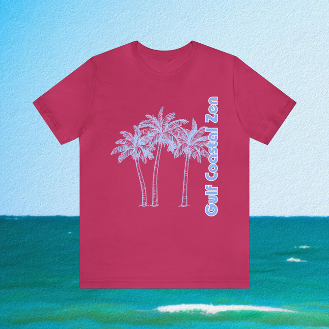 Gulf Coastal Zen Forgotten Coast Palm Trees Sea Ocean Tee BB