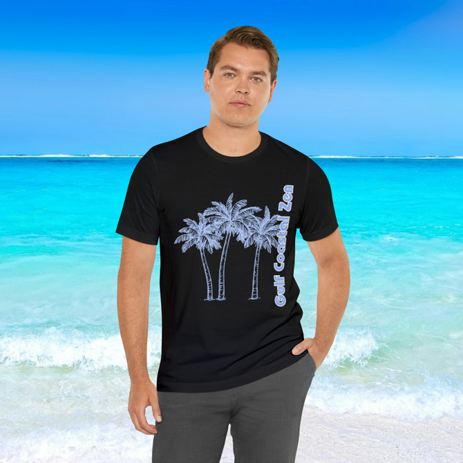Gulf Coastal Zen Forgotten Coast Palm Trees Sea Ocean Tee BB