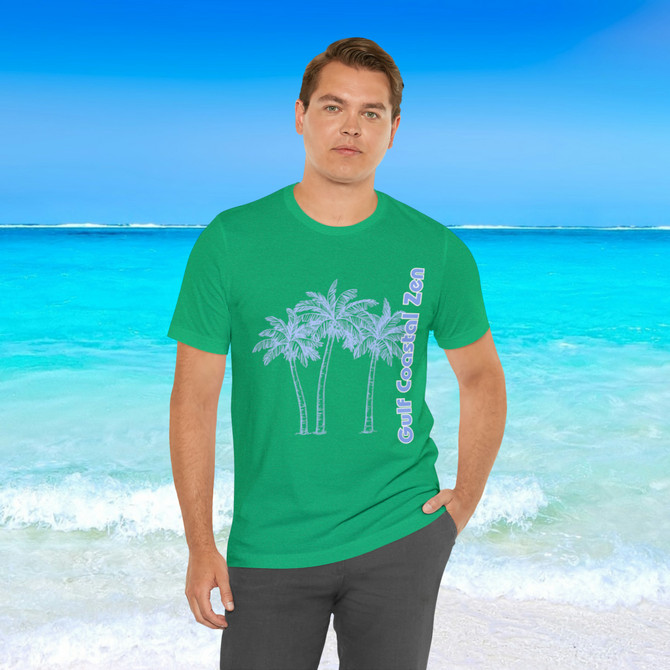 Gulf Coastal Zen Forgotten Coast Palm Trees Sea Ocean Tee BB