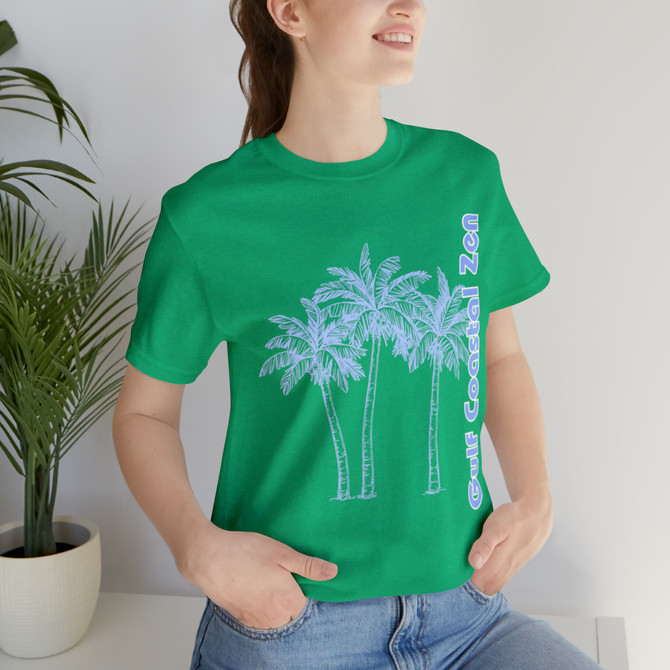Gulf Coastal Zen Forgotten Coast Palm Trees Sea Ocean Tee BB