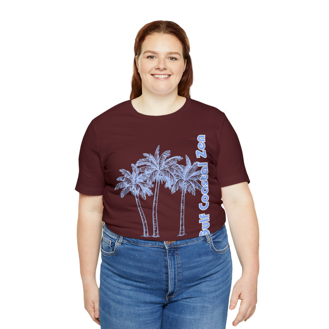 Gulf Coastal Zen Forgotten Coast Palm Trees Sea Ocean Tee BB