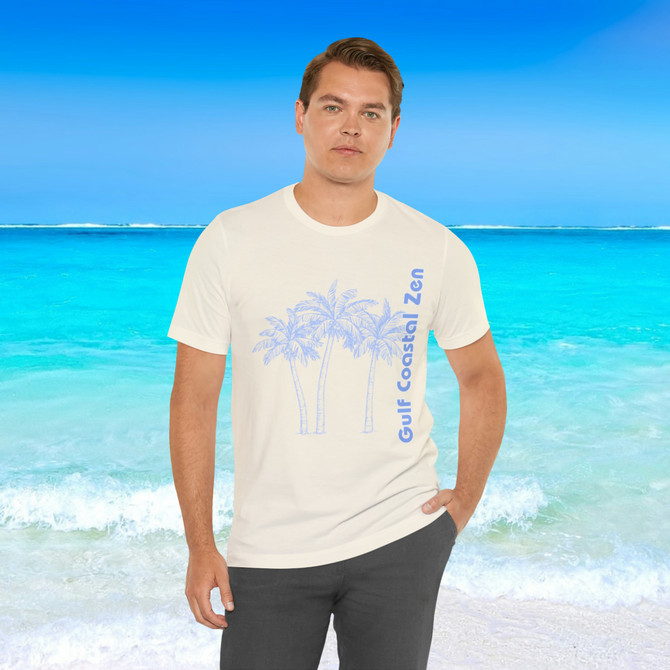 Gulf Coastal Zen Forgotten Coast Palm Trees Sea Ocean Tee BB