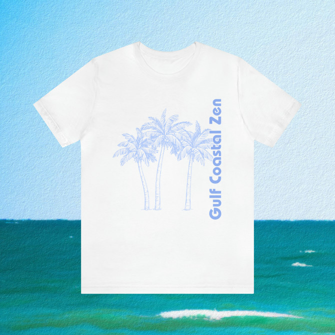Gulf Coastal Zen Forgotten Coast Palm Trees Sea Ocean Tee BB