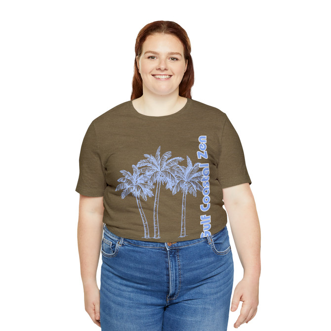 Gulf Coastal Zen Forgotten Coast Palm Trees Sea Ocean Tee BB