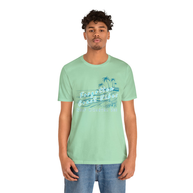 Gulf Coastal Zen Forgotten Coast Vibes Beach Scene Mono Adult Short Sleeve T-Shirt 