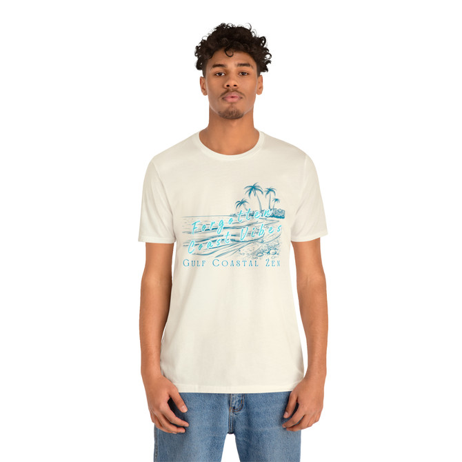 Gulf Coastal Zen Forgotten Coast Vibes Beach Scene Mono Adult Short Sleeve T-Shirt 