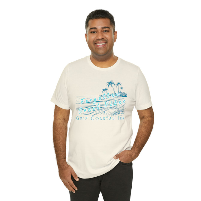 Gulf Coastal Zen Forgotten Coast Vibes Beach Scene Mono Adult Short Sleeve T-Shirt 