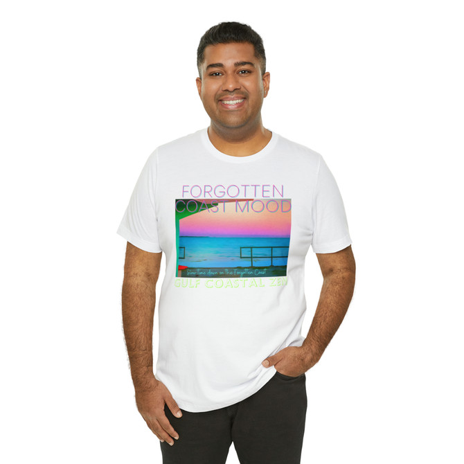 Gulf Coastal Zen Forgotten Coast Mood Carrabelle Beach Florida Pavilion Sunset Daydream Adult Short Sleeve T-Shirt