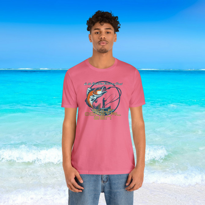 Gulf Coastal Zen In the Forgotten Coast we Trust Fishing Catch Boat Men's Adult Short Sleeve T-Shirt