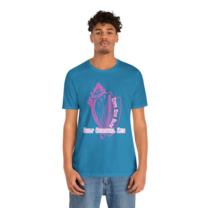 Gulf Coastal Zen Cape San Blas Giant Conch Sea Shell T-Shirt Hot Pink