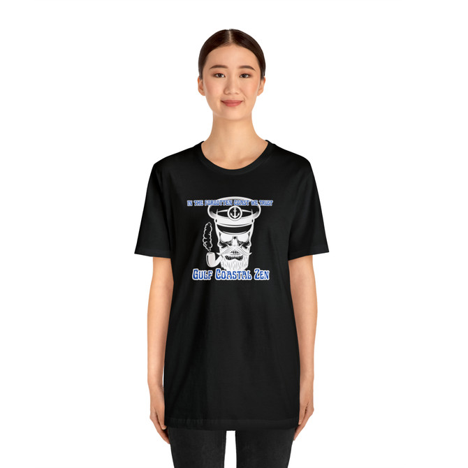 Gulf Coastal Zen In the Forgotten Coast we Trust Florida Ghosts Captain Anchor Pipe Adult Short Sleeve T-Shirt