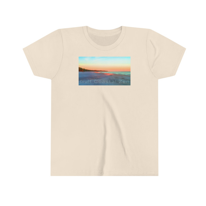 Gulf Coastal Zen Carrabelle Beach Florida Sunset Youth Short Sleeve T-Shirt 237