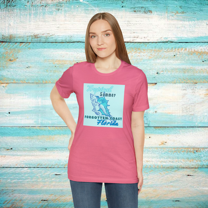 Gulf Coastal Zen Forgotten Coast Tropical Summer Florida Adult Short Sleeve T-Shirt