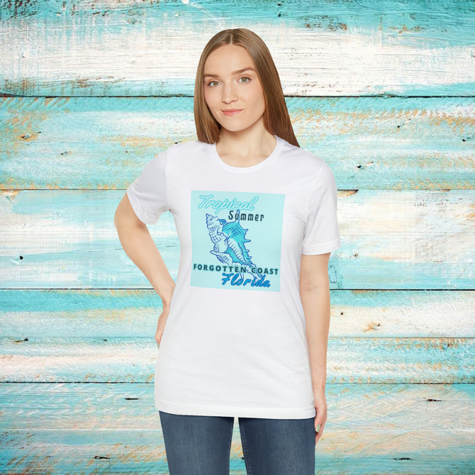 Gulf Coastal Zen Forgotten Coast Tropical Summer Florida Adult Short Sleeve T-Shirt