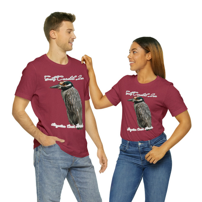 Gulf Coastal Zen Forgotten Coast, Florida Night Heron Beautiful Beach Birds Adult Short Sleeve T-Shirt