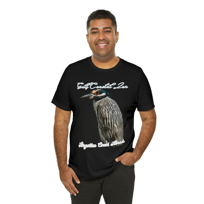 Gulf Coastal Zen Forgotten Coast, Florida Night Heron Beautiful Beach Birds Adult Short Sleeve T-Shirt