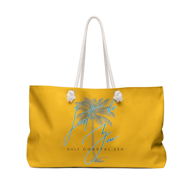 Gulf Coastal Zen Just be Zen Palm Tree Beach Weekender Bag Yellow