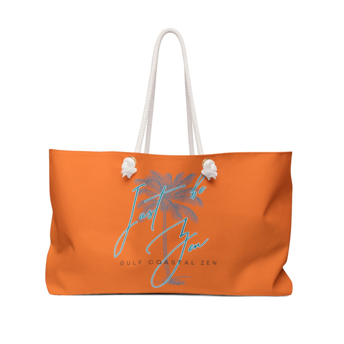 Gulf Coastal Zen Just be Zen Palm Tree Beach Weekender Bag Orange