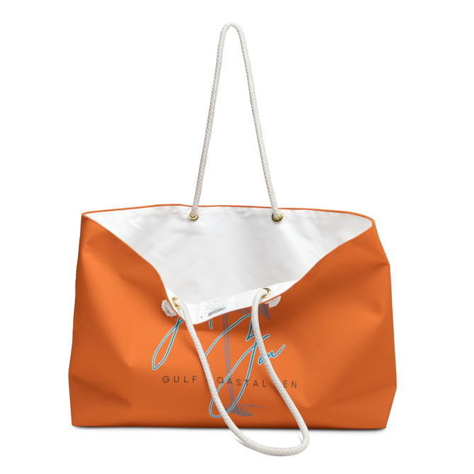 Gulf Coastal Zen Just be Zen Palm Tree Beach Weekender Bag Orange