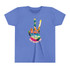 Gulf Costal Zen Vintage Florida Peace Sign Hand Beach Scene Youth Kids Short Sleeve T-Shirt