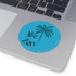 Gulf Coastal Zen Be Zen Palm Tree Beach Round Vinyl Sticker Turquoise