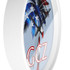 Gulf Coastal Zen American Flag Patriot Palm Round Wall Clock Steel Blue