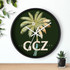 Gulf Coastal Zen Pretty Palm Round Wall Clock OG