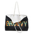 Gulf Coastal Zen GROOVY Geo Retro Weekender Beach Bag Light Black