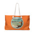 Gulf Coastal Zen Vintage Beach Scene Umbrella Retro Weekender Beach Bag