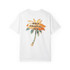 Gulf Coastal Zen Retro Beach Palm Tree logo Adult T Shirt