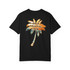 Gulf Coastal Zen Retro Beach Palm Tree logo Adult T Shirt