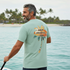 Gulf Coastal Zen Retro Beach Palm Tree logo Adult T Shirt