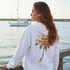 Gulf Coastal Zen Retro Sunset Palm Tree logo Lightweight Hoodie Sweatshirt