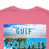 Gulf Coastal Zen Forgotten Coast Mood Beach 4 Scene FLORIDA Map Flag Palm Tree Adult Short Sleeve T- Shirt