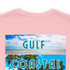 Gulf Coastal Zen Forgotten Coast Mood Beach 4 Scene FLORIDA Map Flag Palm Tree Adult Short Sleeve T- Shirt