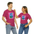 Gulf Coastal Zen Forgotten Coast Vintage Sea Turtle Coral T-Shirt Hot Pink Background