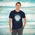 Gulf Coastal Zen Forgotten Coast Mood Variegated Blue Sea Shell Adult Short Sleeve T-Shirt