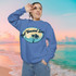 Gulf Coastal Zen Slow Time Down on the Forgotten Coast Logo Adult Long Sleeve Garment-Dyed Sweatshirt