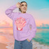 Gulf Coastal Zen Slow Time Down on the Forgotten Coast Pink Clam Shell Adult Long Sleeve Garment-Dyed Sweatshirt