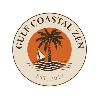 Gulf Coastal Zen Retro Logo - Zen X Coastal Collection - 70s Style Palm Tree Stamp Est. 2019 - USA Made Apparel