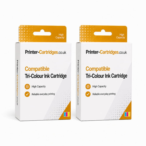 HP 350 Compatible Tri-Colour Ink Cartridge Twin Pack