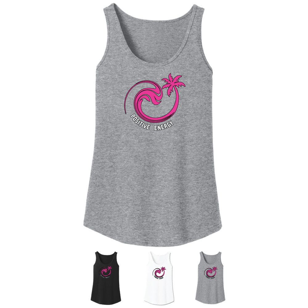 トップス BICOLOR TANK TOP UNOF Palm Tree Circle Wave - Ladies Tank Top - Beach Squad