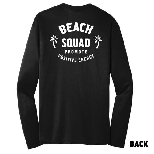 Back of Beach Squad Oval Back Youth Long sleeve in Black