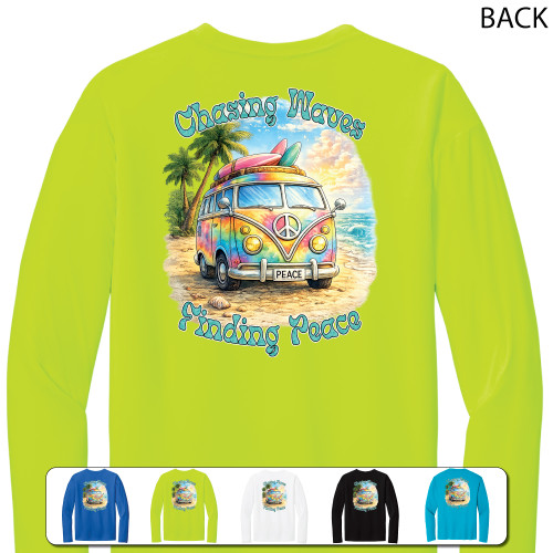 Beach Squad performance long sleeve shirt peace van