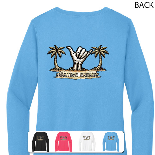 Beach Squad shirt ladies long sleeve performance beach bones shaka