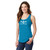 Front of  model wearing Beach Squad Simple Squad Ladies Tank Top in Blue