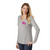 Front of model wearing Beach Squad Marlin Squad Ladies Long Sleeve in Grey