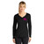 Front of model wearing Beach Squad Marlin Squad Ladies Long Sleeve in Black