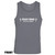 Front of Beach Squad  Positive Energy Palms Tank Top in Grey